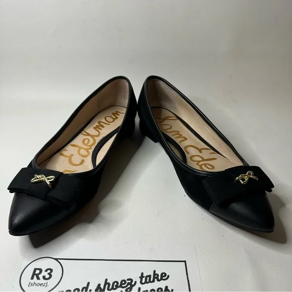Sam Edelman Pointed Toe Finley Slip On Flats Womens Sz 7.5 Black - Picture 2 of 6